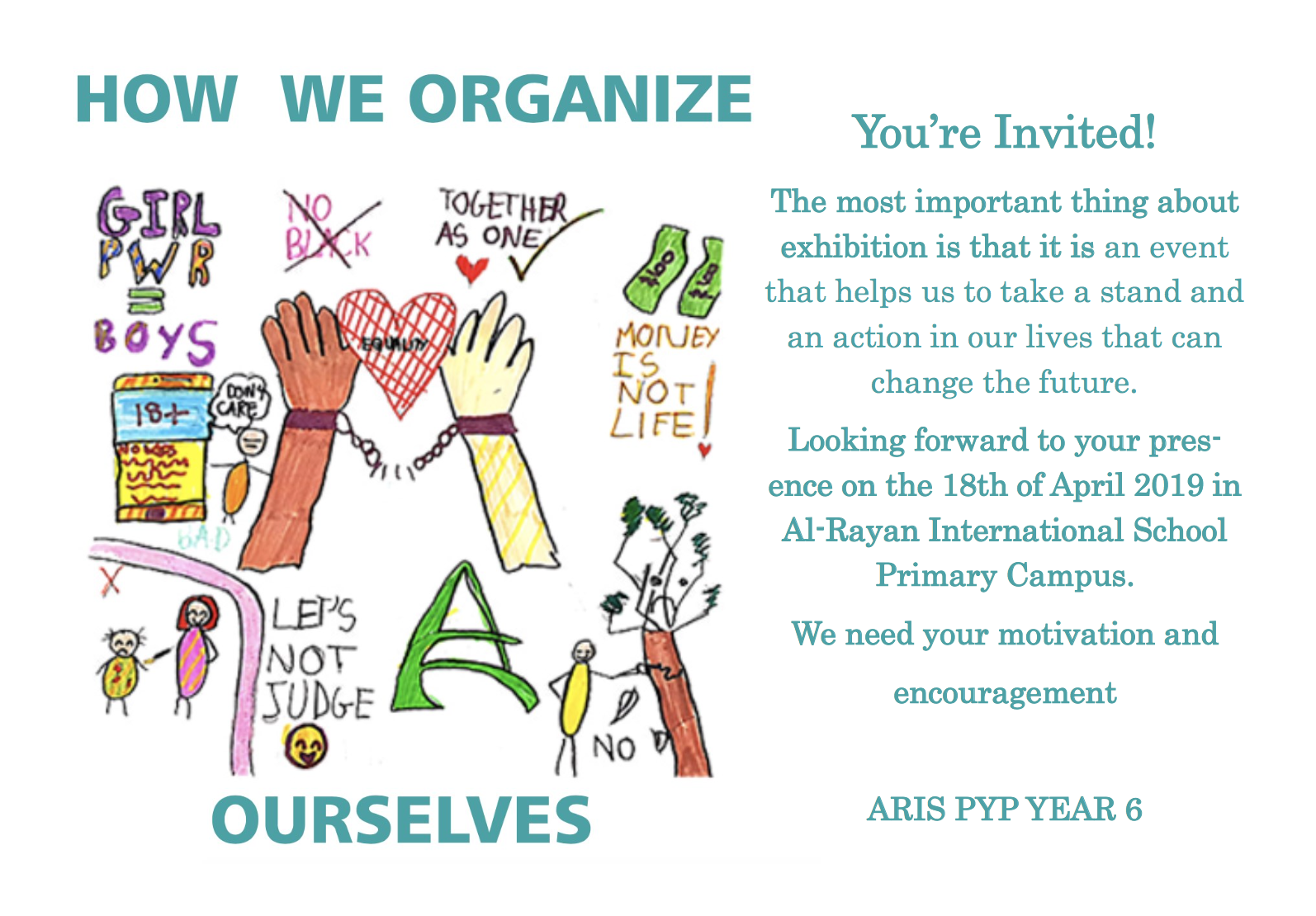 You're Invited to the Year 6 PYP Exhibition 2019