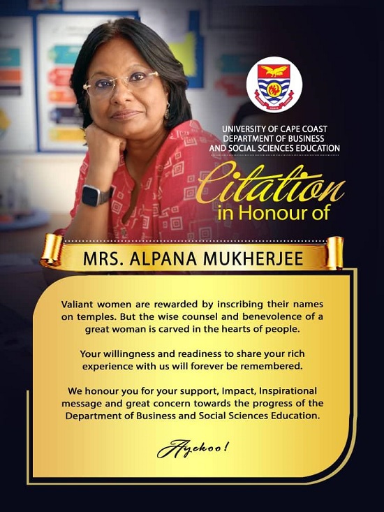 Mme Alpana Mukherjee talks with UCC